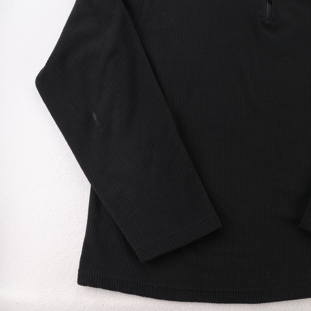 Starter Mens Black Grid Fleece 1/4 Zip Pullover Jacket Size Large L Mock Neck - Picture 5 of 10